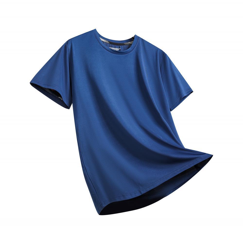 Ice Silk Quick-Dry Round Neck Sports T-Shirt for Outdoor, Tennis, Running, Auto Repair, and Advertising with Short Sleeves and Logo Print