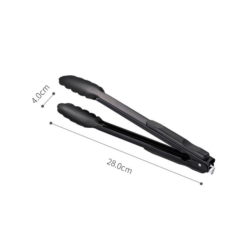 

9/12/14 дюймов щипцы для еды из нержавеющей стали, черные щипцы для барбекю, хлеба, барбекю, щипцы для салата, повара, зажим для шведского стола, кухонные аксессуары 12 inch