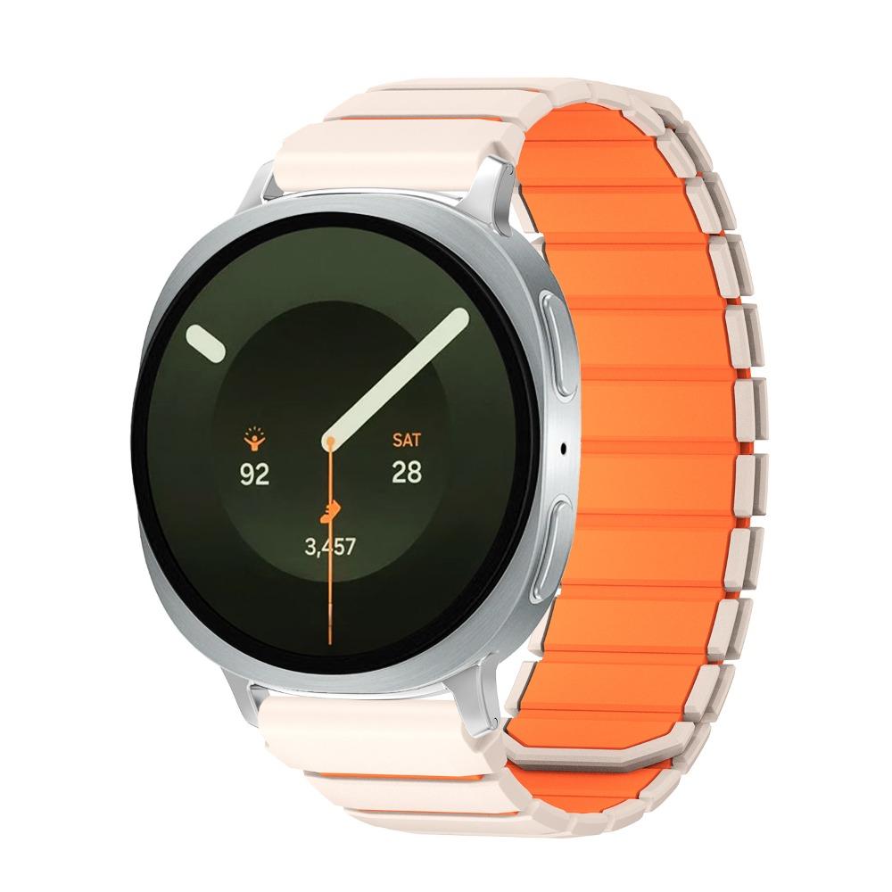 Two Color Magnetic Silicone Band Compatible with Samsung Galaxy Watch9 Watch8 40/44mm Watch 8 Classic 46mm Sport Wrist Bracelet