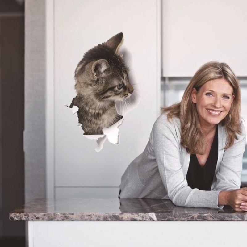 Katzen 3D Wandaufkleber Badezimmer Toilette Wohnzimmer Küche Dekor Tier