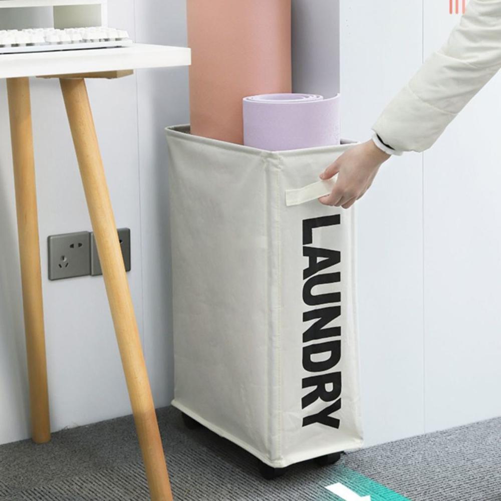 1PC Wheeled Dirty Laundry Basket, Household Laundry Basket, Clothes Storage, Yoga Mat Storage, Storage Basket