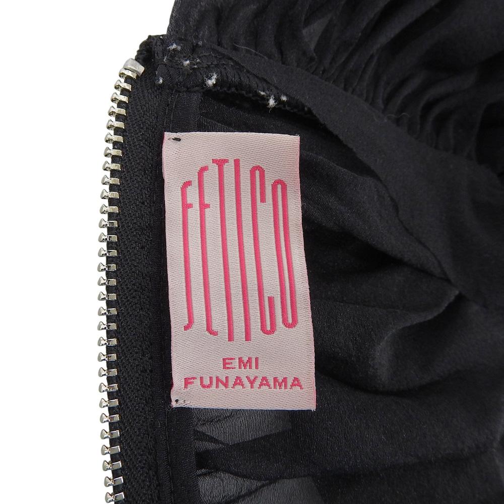 FETICO Gathered Sheer Top Gilet Women's Black 1 FTC232-0401 tops 1 blackUsed