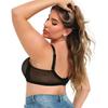 Europeiska och amerikanska sexiga ultratunna spetsunderkläder plus size push-up-bh