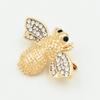 Gilded Rhinestone Bee Brooch Pin