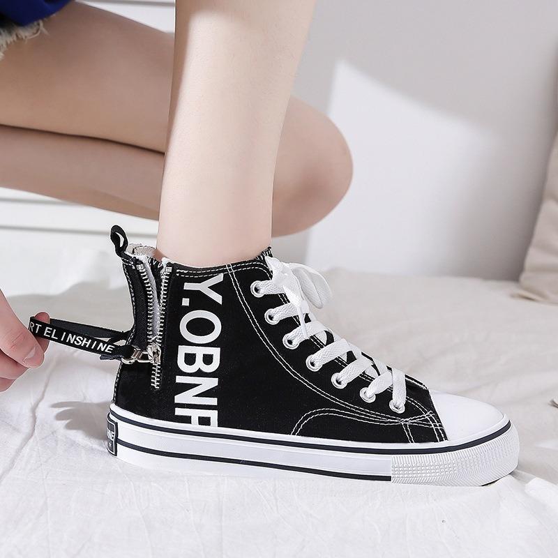 High-top canvas shoes women's spring new ulzzang versatile non-slip small whiteboard shoes tide