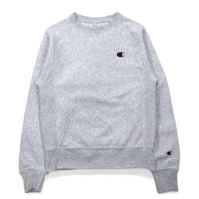 Used Champion Reverse Weave Sweat M Gray Cotton Logo Embroidery Single Blue Tag Reprint REVERSE WEAVE