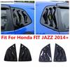 Black Rear Window Shutter Louver Sun Shade Side Air Vent Panel Decoration Cover Trim Accessories For Honda FIT JAZZ 2014 -