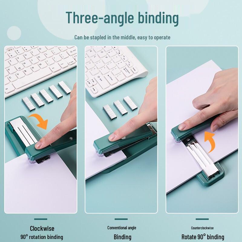 Deli 0414 Rotating Saddle Stitch Stapler for Student Exercise Books