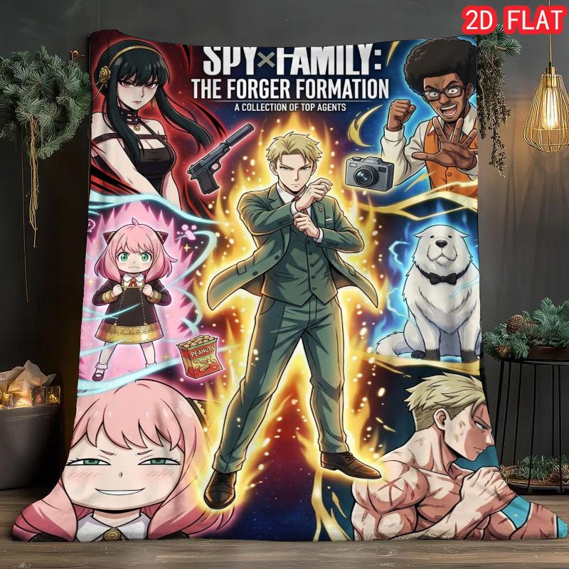 Spy Fake Family Print Flanelldecke, Hohe Qualität, Bequem für alle Jahreszeiten, Heimdekoration, Wärme und Komfort