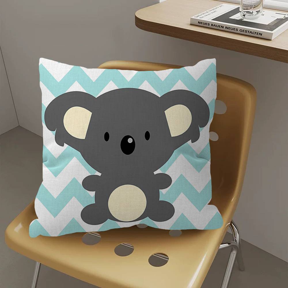 Cute Cartoon Koala Cushion Cover Inches Farmhouse Decor Home Throw Pillow Covers for Couch Decorations