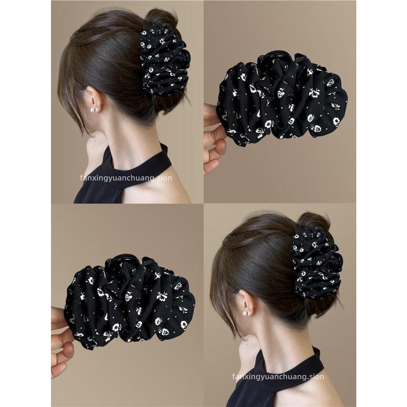 Women's National Style Hair Clip Bow with Floral Design