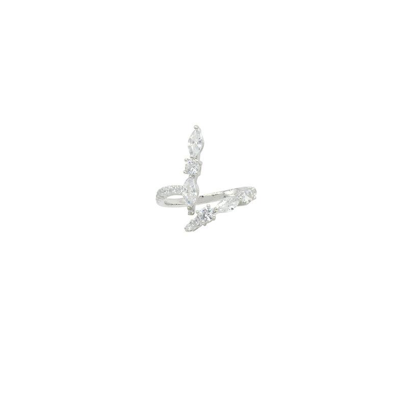 

Chic Adjustable Copper Ring For Women With Irregular Geometric Style And Shimmering Zirconia For Lovers Fashion J3034