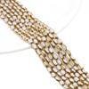 Oval Faceted Gold-Edged Glass Crystal Rice Beads for Jewelry Making