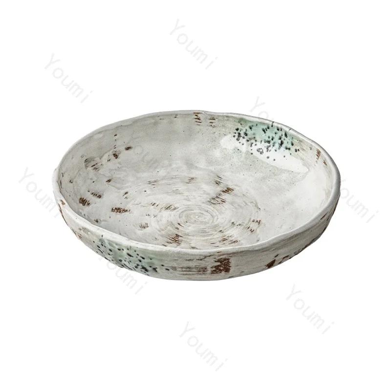 Retro nepravidelné keramické talíře Luxusní restaurace Dezert Salátové mísy Lahodná jídla Jídelní talíř Vynikající domácí nádobí