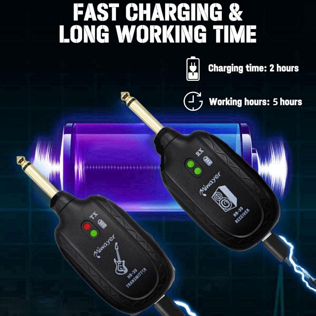 Bezprzewodowy system gitarowy HB-30 UHF nadajnik-odbiornik do gitary basowej