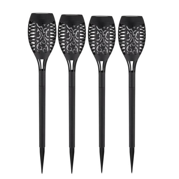 Solar Flame Torch Light - 12 LED Ground Stake for Courtyard Decoration (In Stock)