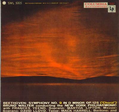 LP Schallplatte BRUNO WALTER NEW YORK PHILHARMONIC Beethoven Symphonie Nr.. 9 SWL5005 COLUMBIA MASTE Japan Klassisch Gebraucht