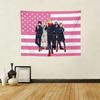 Jujutsu Kaisen Team Tapestry, Pink American Flag Anime Wall Hanging, Dorm & Bedroom Decor For Jjk Fans, Unique Flat Print Wall
