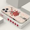 Étui Cordon Motif Fleurs Roses Rouges Pour iPhone 17 Pro Max Funda iPhone 16 15 14 13 Pro Max 11 16E 17E Coque Souple en Silicone