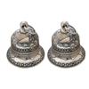Set aus 2 gruseligen Halloween-Metall-Silberdollar-Glocken Dekoration Hängendes Ornament Stilvolle Festliche Heimdekorationen