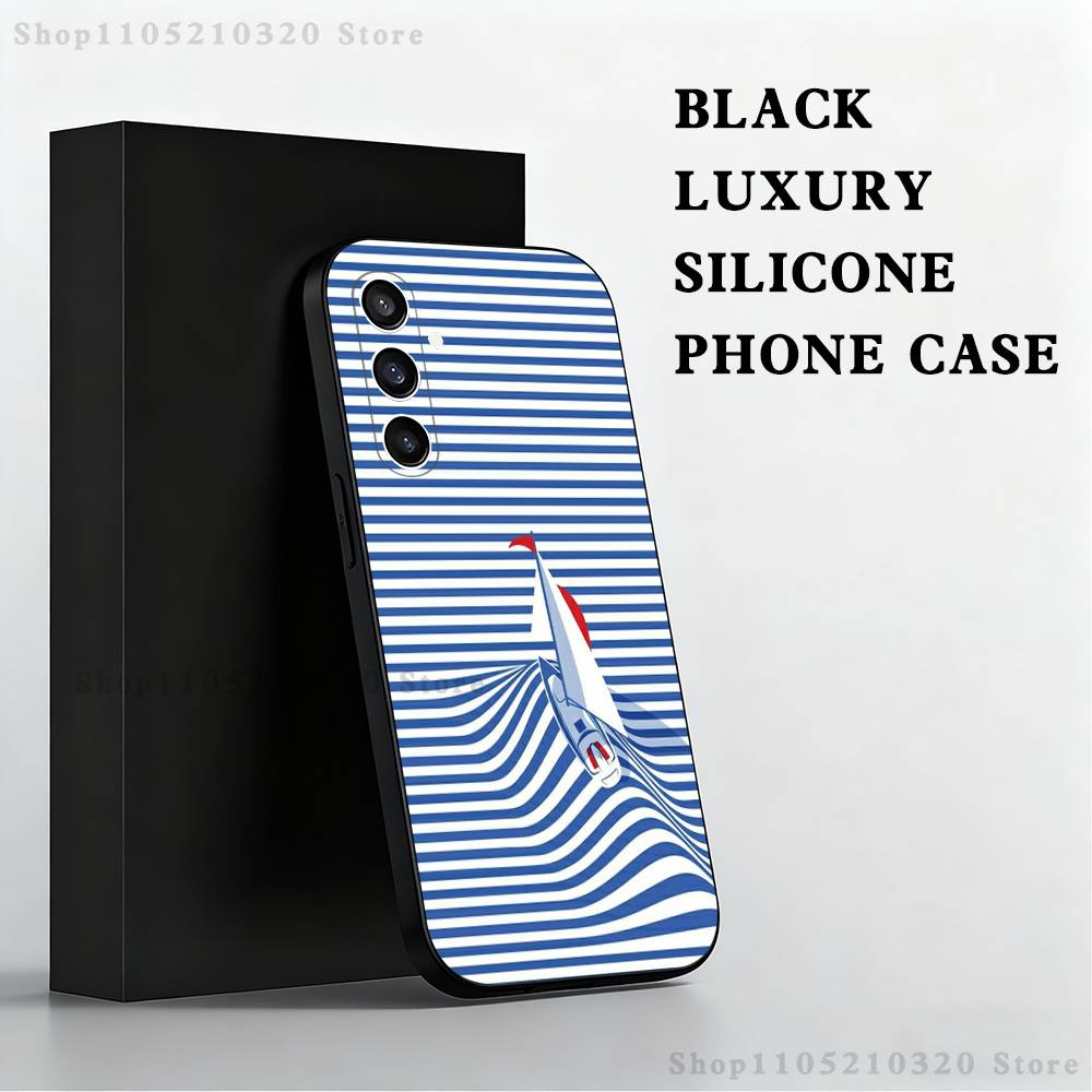 

Sailing Boat Art Phone Case For Samsung S25,S24,S21,S22,S23,S30,Ultra,S20,Plus,Fe,Lite,Note,10 Black Soft Shell SamsungS8