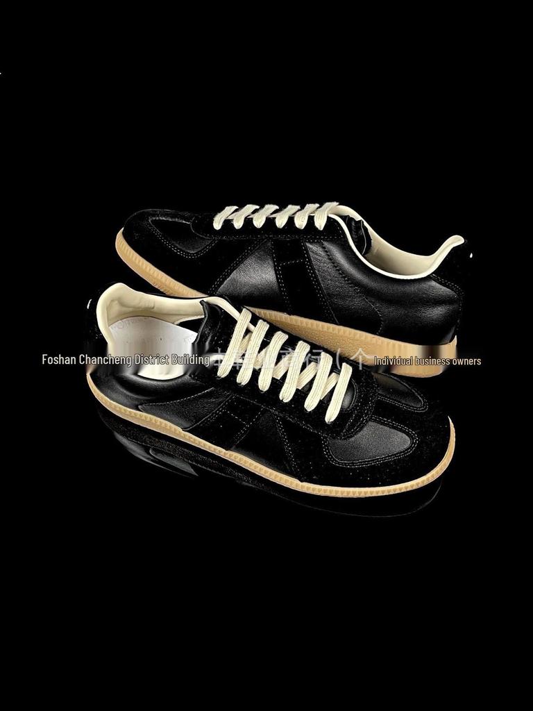 Maison Margiela MM6 Klasyczne Retro Białe Skórzane Buty Treningowe