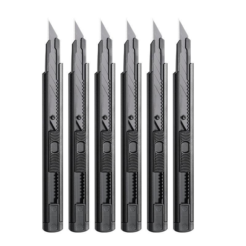 Black 30° Portable Utility Knife with Thickened Blade for Craft, Paper Cutting, and Wallpaper