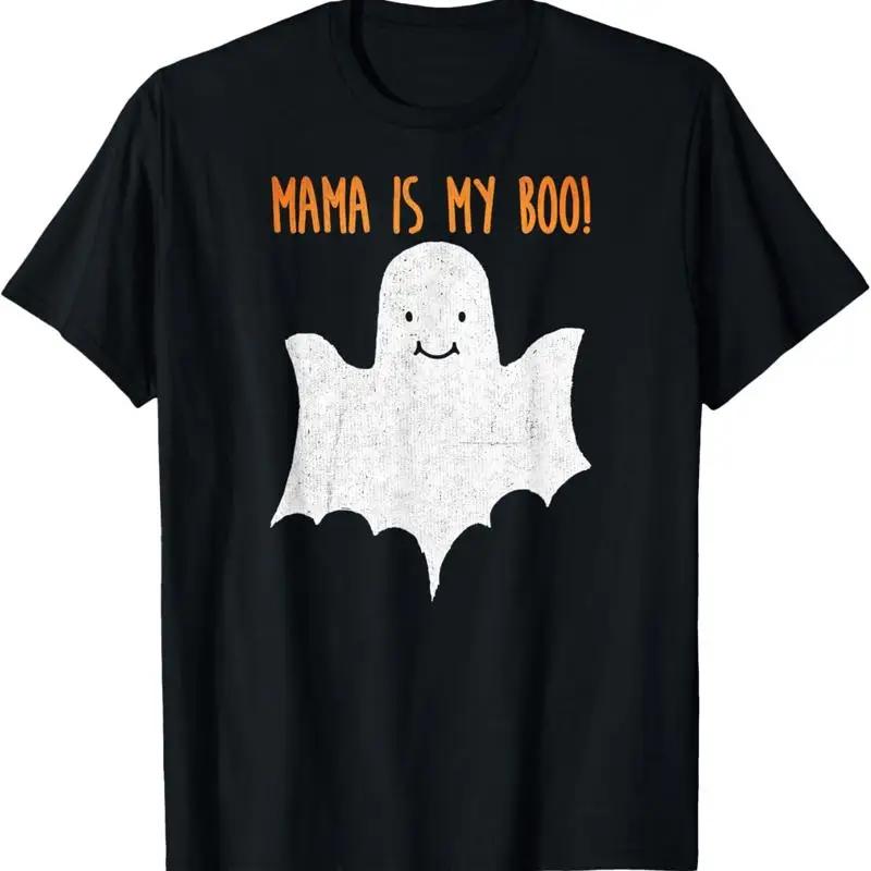 

Mama Is My Boo Cute Ghost Halloween Graphic Tee Soft Cotton Short Sleeve T Shirt S