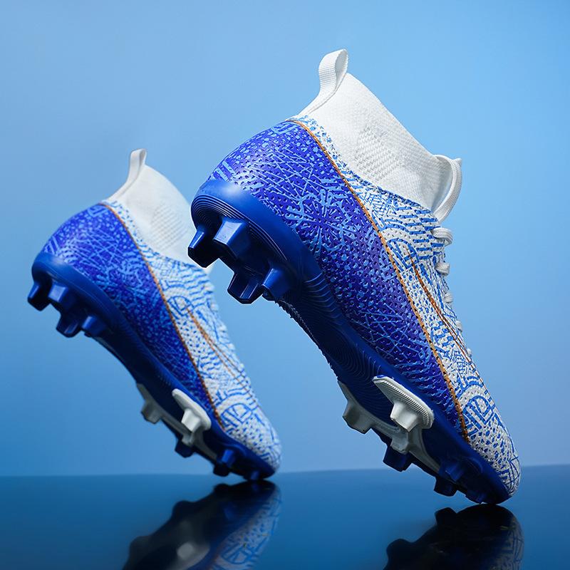 Men's Breathable Light Wear-resistant Training Non-slip Professional Adult Women's Football Shoes Competition Breathable High-top New Models