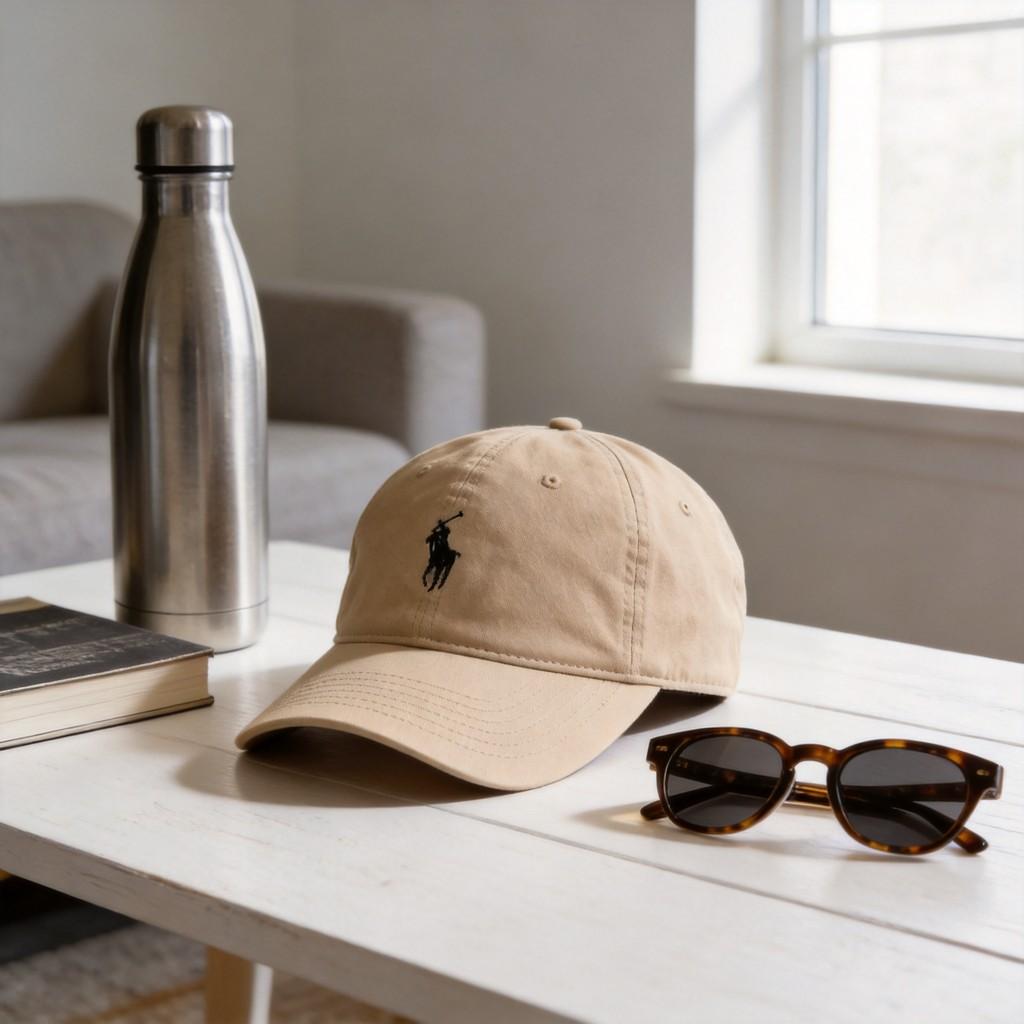 Polo Embroidered Baseball Cap With Wide Brim For Sun Protection And Casual Style
