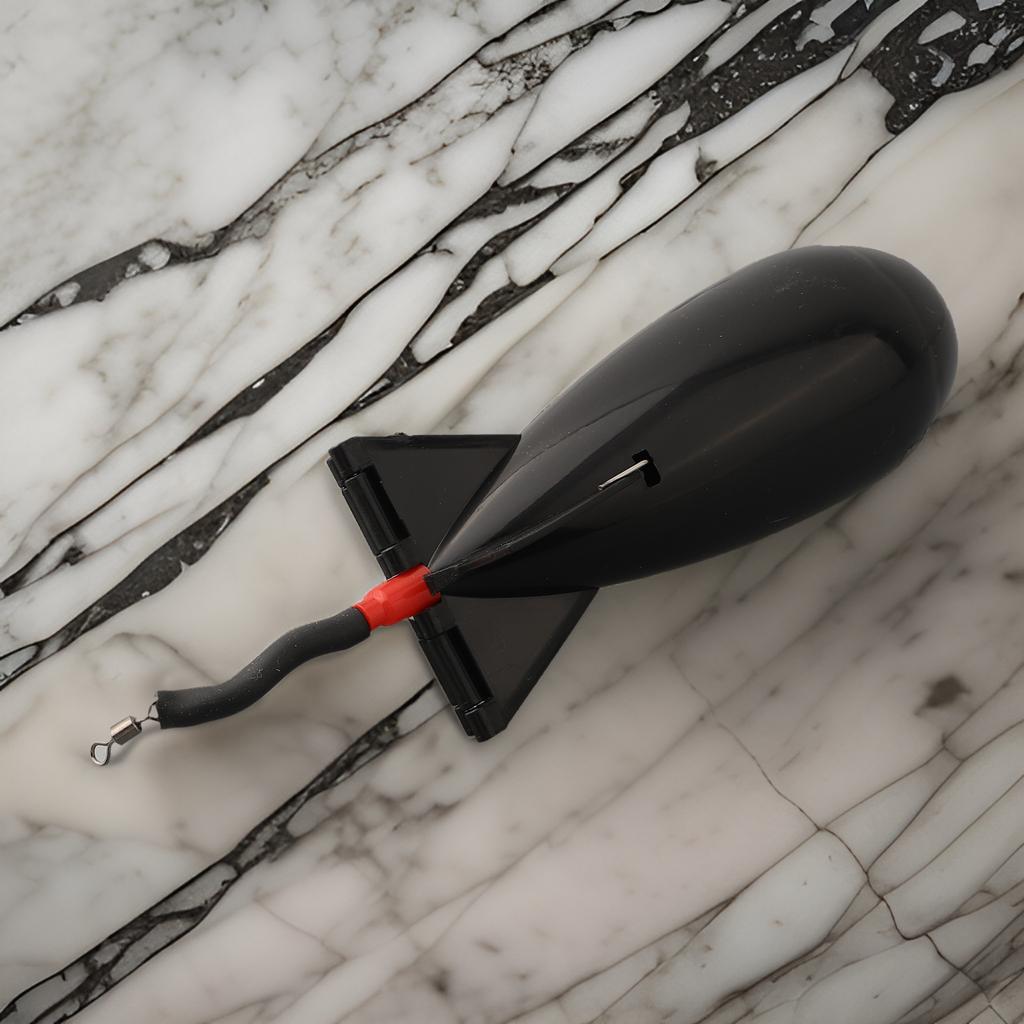 Fishing Rocket Feeder Carp Fishing Rocket Feeder Spod Bomb Float Lure Bait Holder Pellet Rocket Feeder Black Fishing Accessory