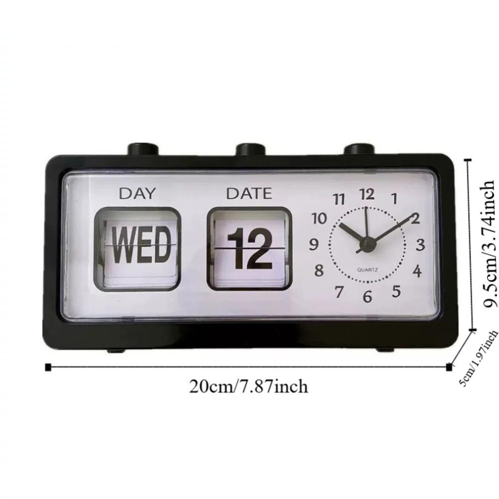 Date Week Manual Page-flipping Calendar Clock Electronic Table Clock Mechanical Alarm Clock  School