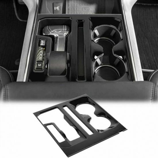Black Gear Shift Cup Holder Panel Cover Trim For Ford F150 - Accessories