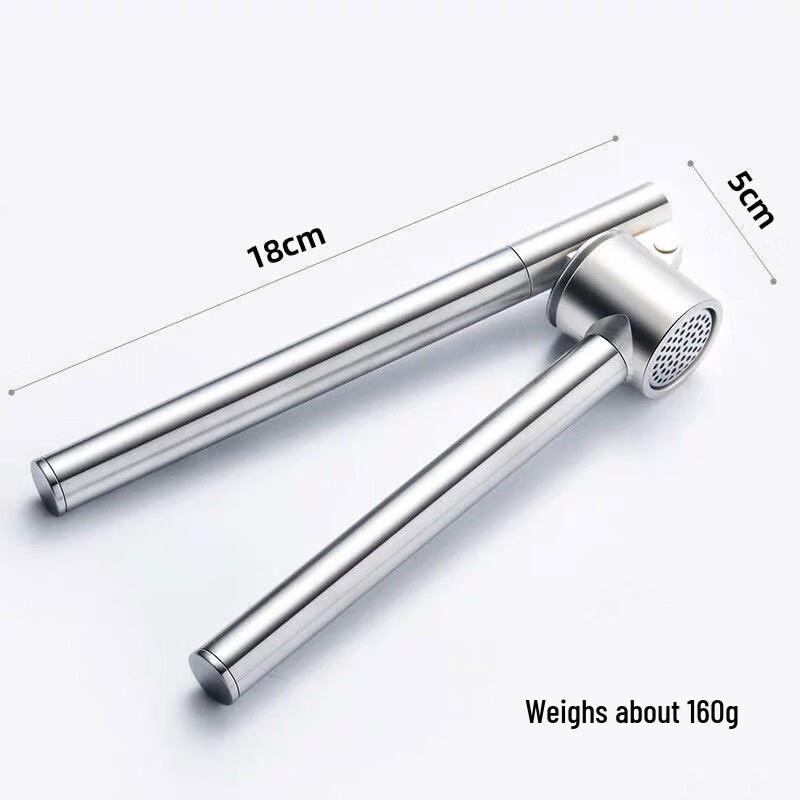 ZISIZ Stainless Steel Long Handle Garlic Press Set