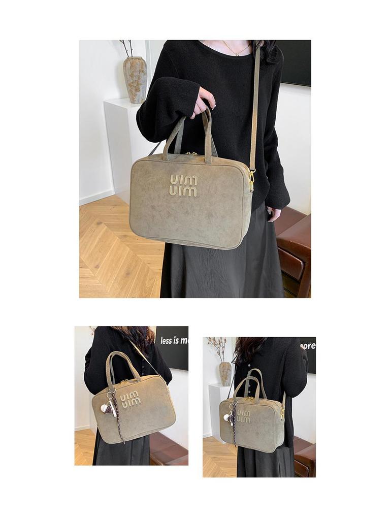 Damen Retro High-End Umhängetasche - Vielseitige kleine quadratische Tasche für Arbeit, Pendeln, Reisen und mehr.