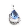 Les Trésors De Lily [J3522] - Silver Pendant 'Celestina' Blue Tanzanite Silver (rhodium Plated) - 25x13 Mm
