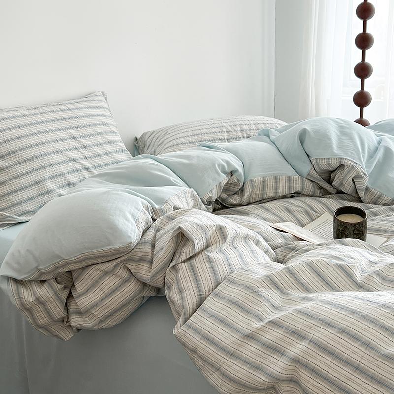 New Washed Super Soft Duvet Cover Set with Bed Sheet Skin-friendly Bedding Set Hygroscopic Breathable Quilt Cover and Pillowcase