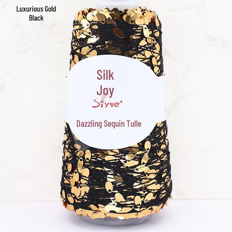 Siyue Silk Color Point Yarn: Dazzling Sequin Wool with Water Drop Sequins for DIY Hand Knitting