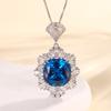 Jewelry Simulation Red Corundum Fat Blue Spinel Pendant Set 14 * 14-12 * 12