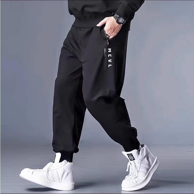 Trendy Oversized Men's Loose-Fit Straight-Leg Wide-Leg Casual Stretch Sports Trousers with Drape