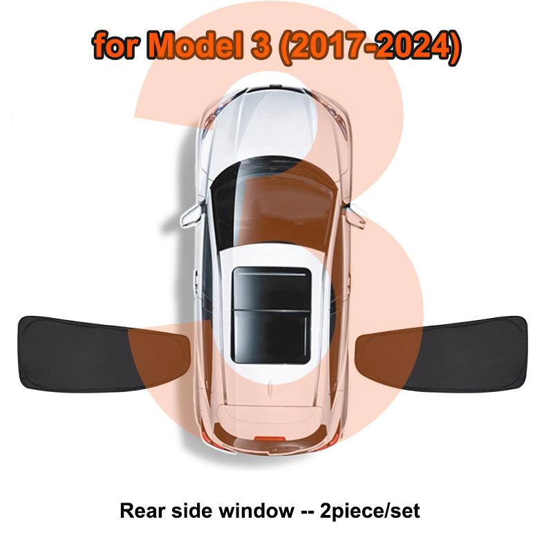 For Tesla Model Y 2025 Sun Roof Shade Model 3 Highland 2024 Glass Roof Sunshade Front Rear Window Windshield Privacy Cover Kids