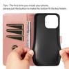 For iPhone 15 Pro Leather Case Litchi Texture RFID Blocking Wallet Stand Phone Cover