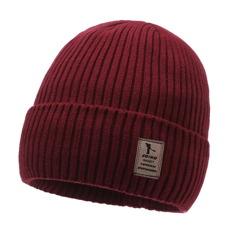 Autumn and winter knitted hat men's Korean version trendy versatile wool hat women's cold-proof and warm cold hat outer cycling velvet hat