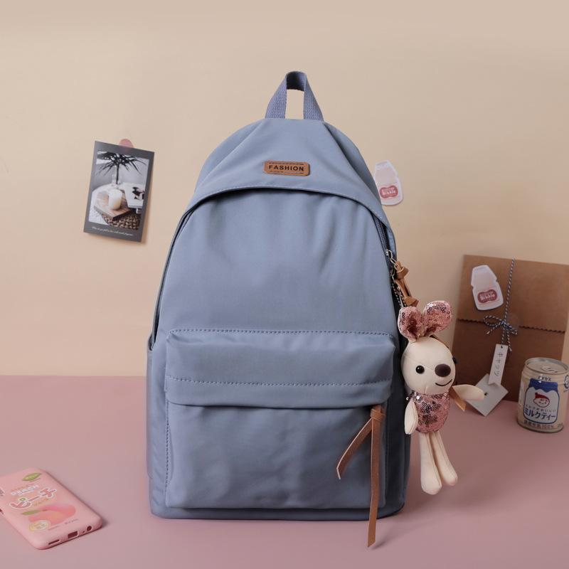 Schoolbag1011 new backpack women's Japanese Korean simple solid color junior high school high school student schoolbag simple large capacity backpack