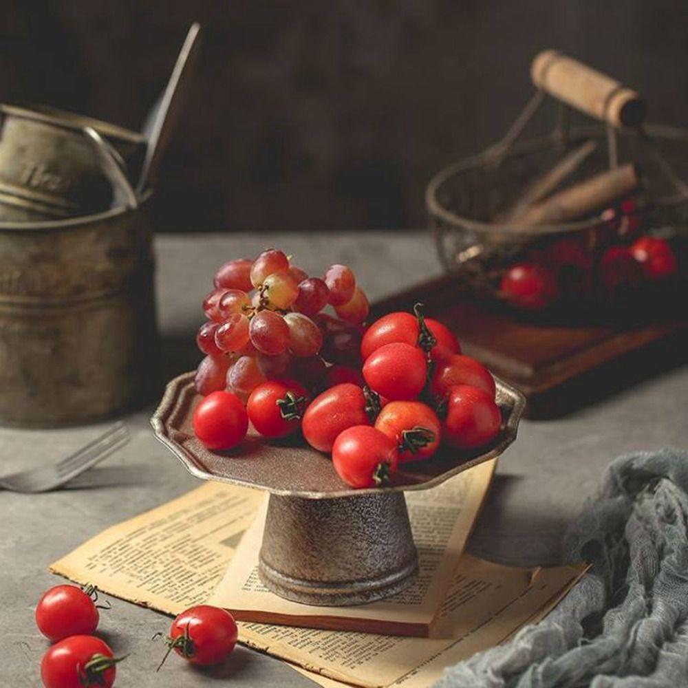 

Высокий ножной винтажный реквизит для фотосъемки еды Поднос для фруктов Поднос для сервировки Посуда Тарелка для закусок Десерт Flat Tray