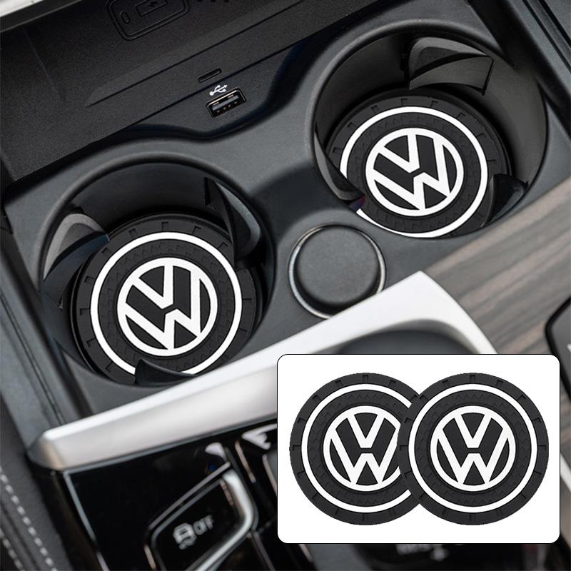 Car Coaster Mat Water Cup Pad PVC Silicone Non-Slip Pad Emblem Auto Accessories For Volkswagen VW GTI Polo Golf Passat Scirocco tik077