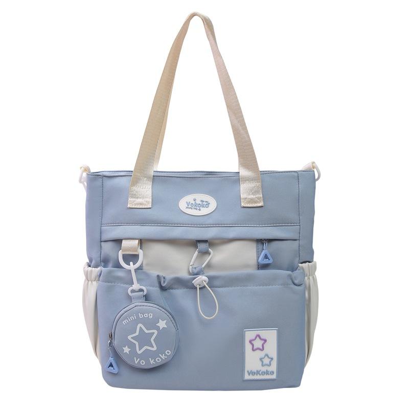 Schoolbag schoolbag for female junior high school students ins college style casual contrasting color backpack for third to sixth graders High school