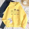 Schere Stein Papier Druck Hoodies Damen Warmes Fleece Bequemer Hoodie Hip Hop Oversize Kapuzenpullover Mode Locker Basic Streetwear