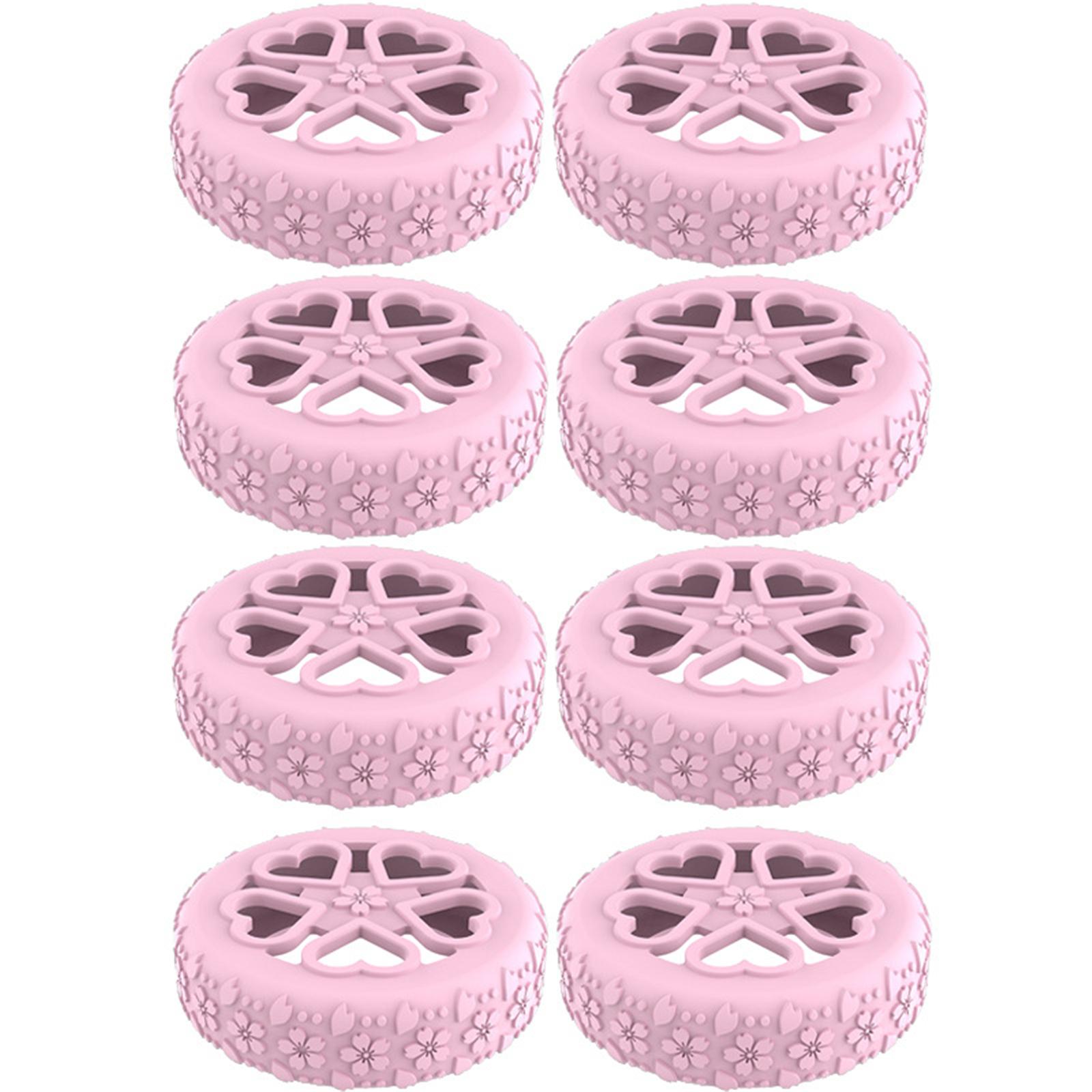 

8 шт. чехлы на колеса багажа силиконовые с цветочной текстурой снижают шум простая установка для защиты колес дорожного чемодана розовый