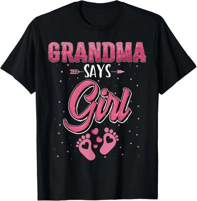 Geschlechtsenthüllung Oma sagt Mädchen Baby Passendes Familien Set Geschenk Unisex T-Shirt